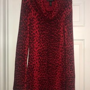 Beautiful leopard red and black sweater dress
